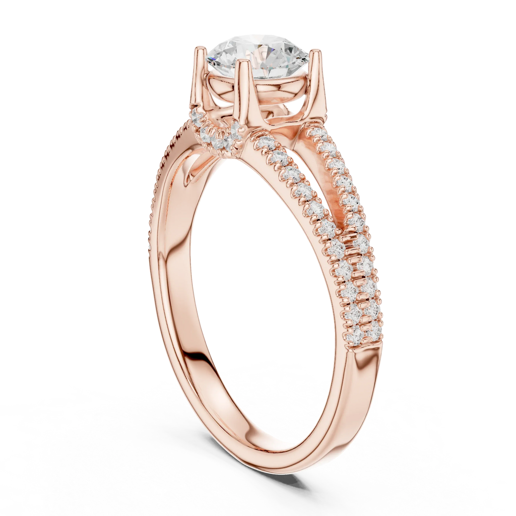 D Color Round Moissanite Solitaire Engagement Ring White Gold Style