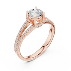 D Color Round Moissanite Solitaire Engagement Ring White Gold Style