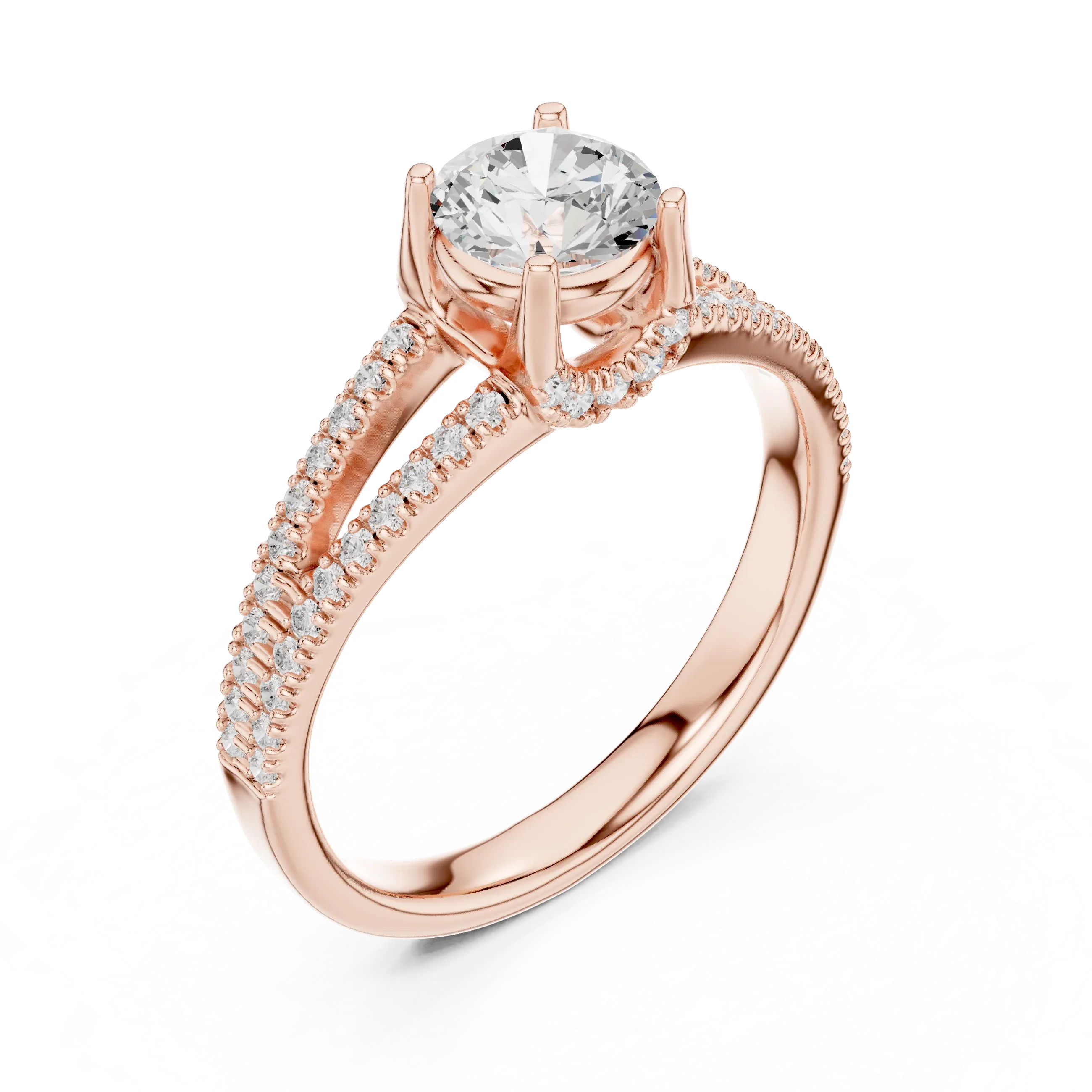 D Color Round Moissanite Solitaire Engagement Ring White Gold Style