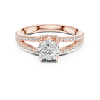 D Color Round Moissanite Solitaire Engagement Ring White Gold Style