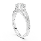 D Color Round Moissanite Solitaire Engagement Ring White Gold Style