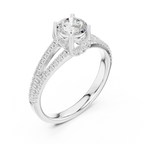 D Color Round Moissanite Solitaire Engagement Ring White Gold Style