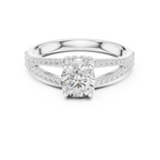 D Color Round Moissanite Solitaire Engagement Ring White Gold Style