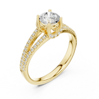 D Color Round Moissanite Solitaire Engagement Ring White Gold Style