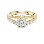 D Color Round Moissanite Solitaire Engagement Ring White Gold Style