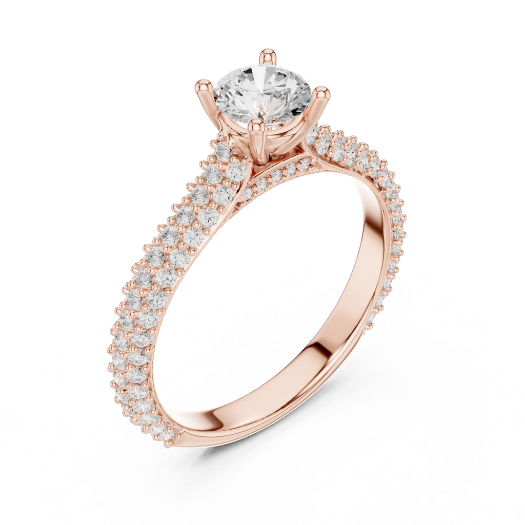 E Color VVS Round Lab Grown Diamond Classic Solitaire Ring
