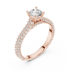 E Color VVS Round Lab Grown Diamond Classic Solitaire Ring