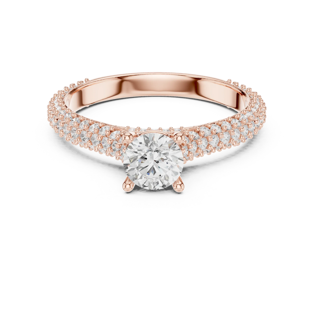 E Color VVS Round Lab Grown Diamond Classic Solitaire Ring