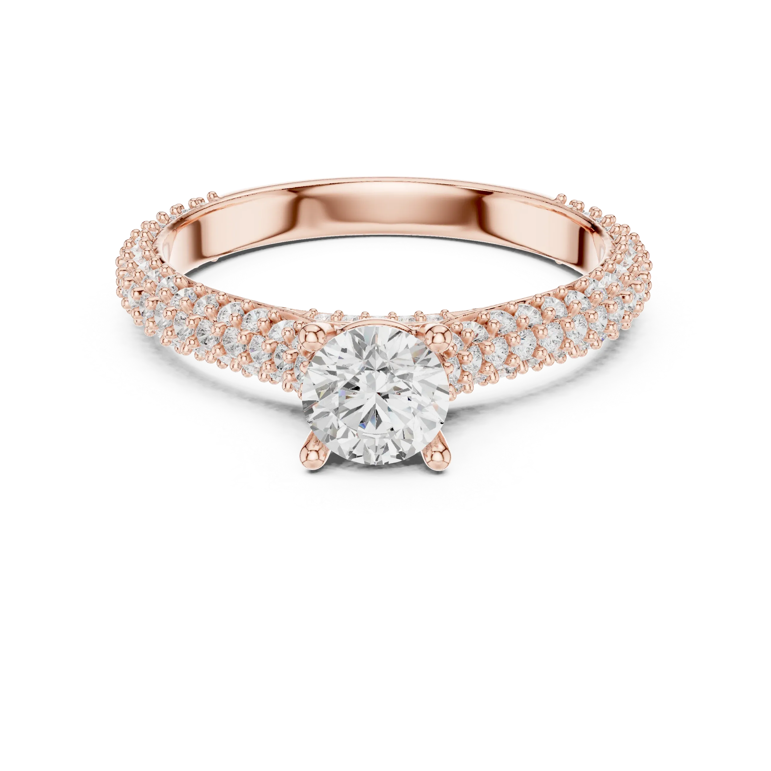 E Color VVS Round Lab Grown Diamond Classic Solitaire Ring