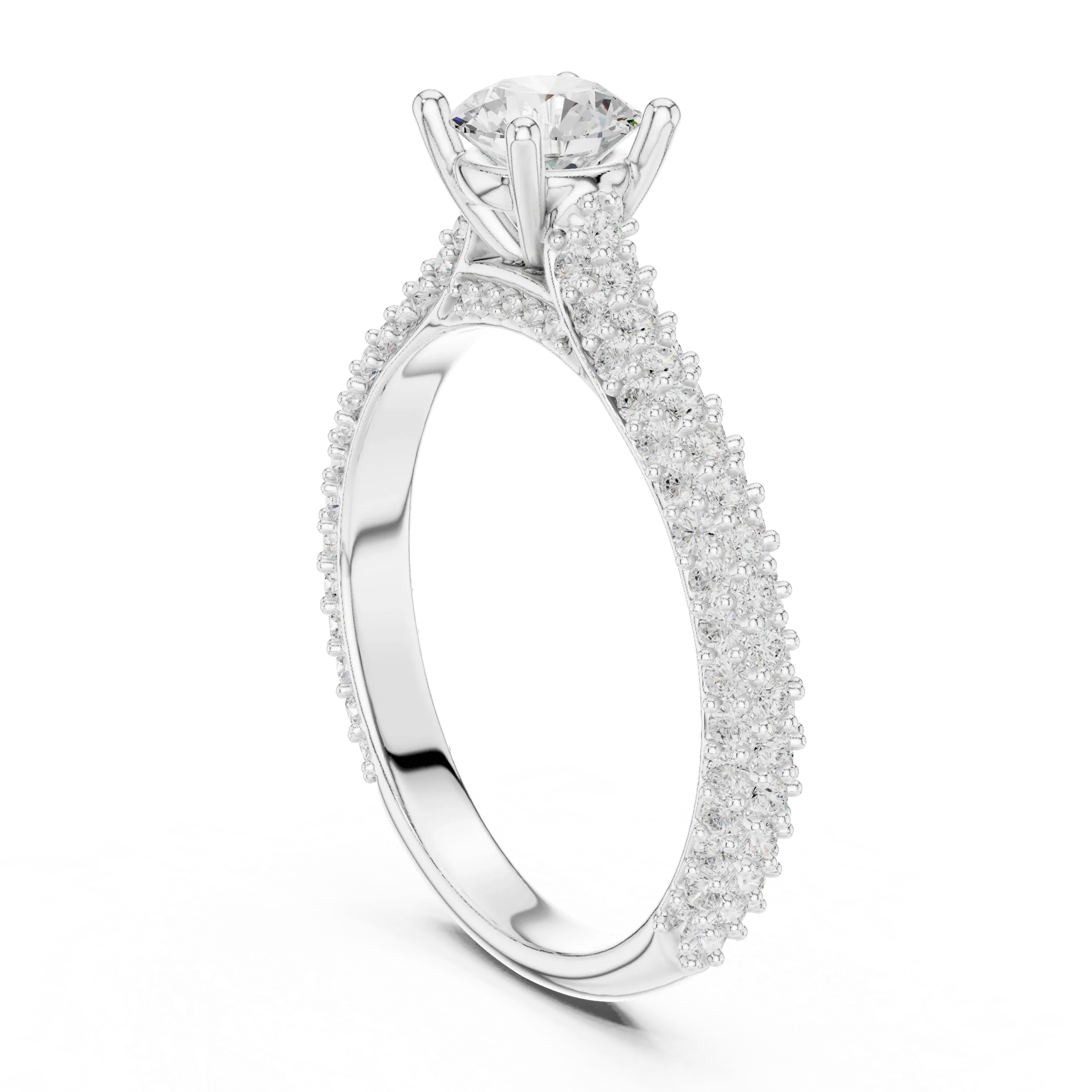 E Color VVS Round Lab Grown Diamond Classic Solitaire Ring