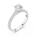E Color VVS Round Lab Grown Diamond Classic Solitaire Ring