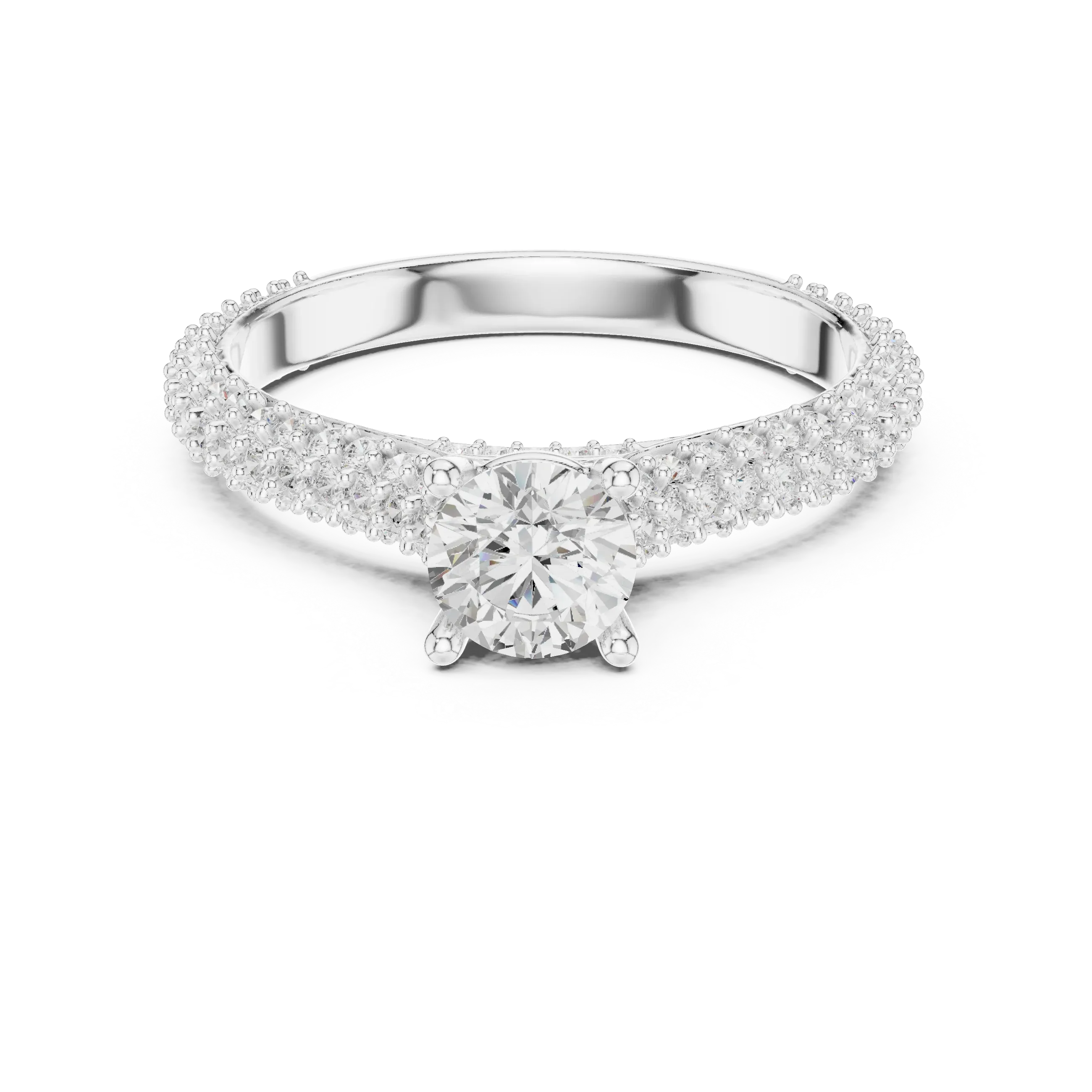 E Color VVS Round Lab Grown Diamond Classic Solitaire Ring