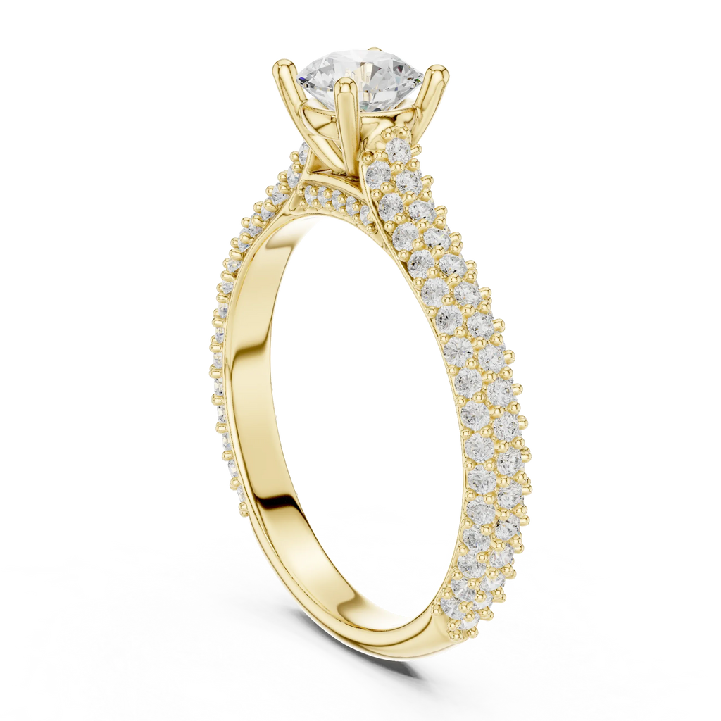 E Color VVS Round Lab Grown Diamond Classic Solitaire Ring