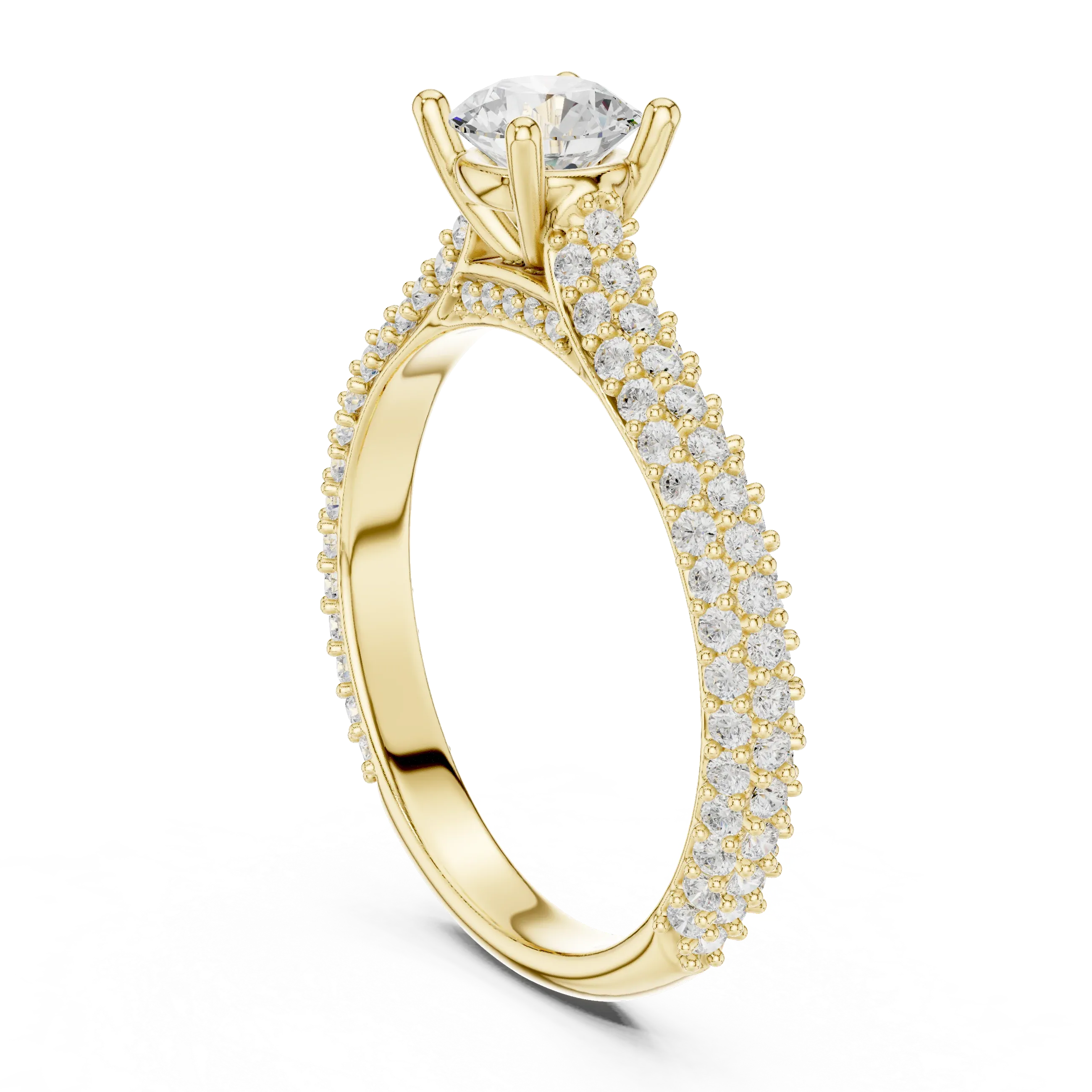 E Color VVS Round Lab Grown Diamond Classic Solitaire Ring