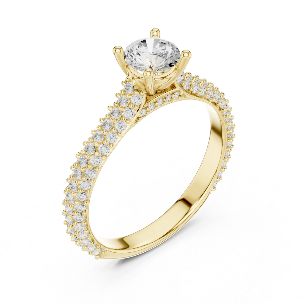 E Color VVS Round Lab Grown Diamond Classic Solitaire Ring