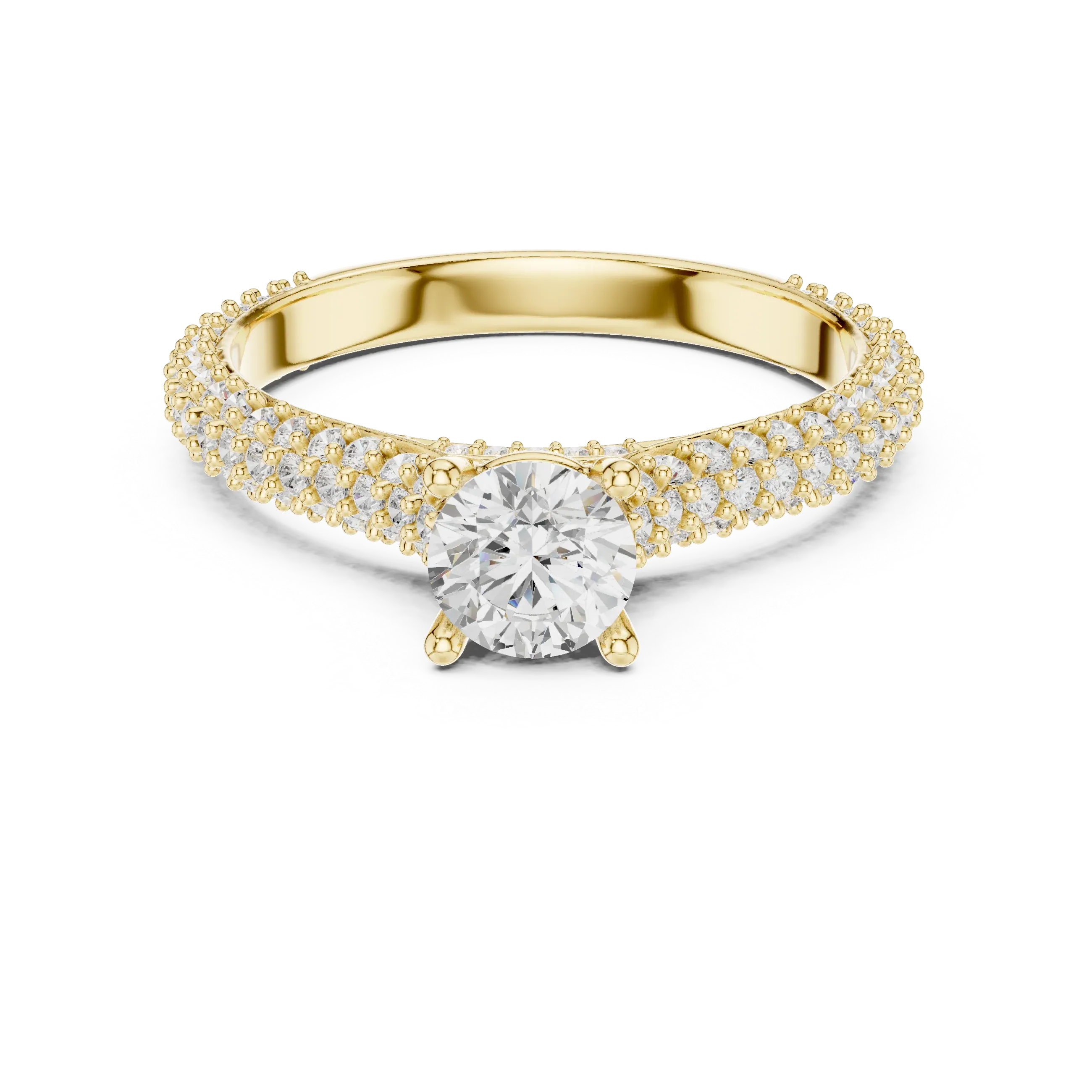 E Color VVS Round Lab Grown Diamond Classic Solitaire Ring