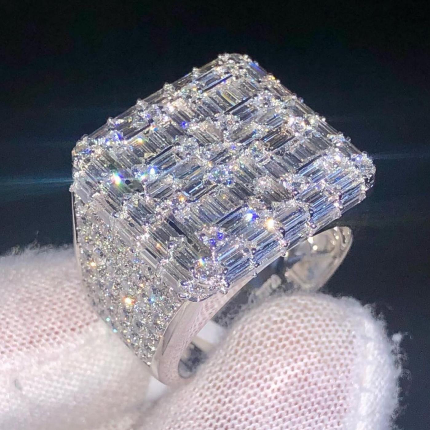 Baguette Diamond Ring 14k Solid Gold