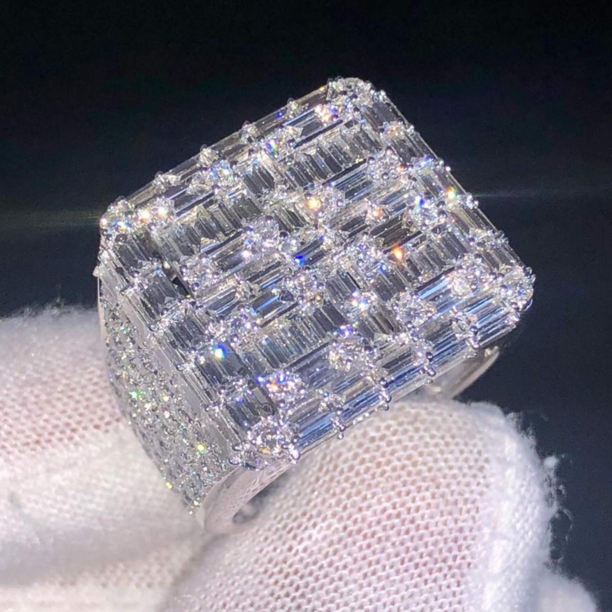 Baguette Diamond Ring 14k Solid Gold
