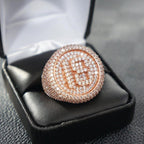 Custom number Diamond Ring 14k Solid Gold