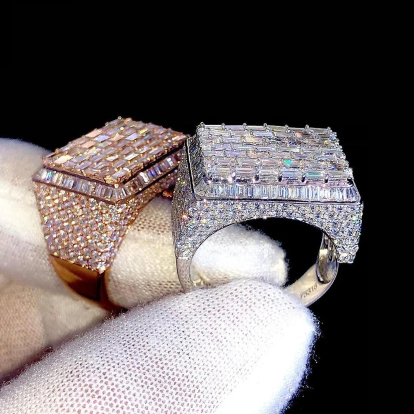 Baguette Diamond Ring 14k Solid Gold
