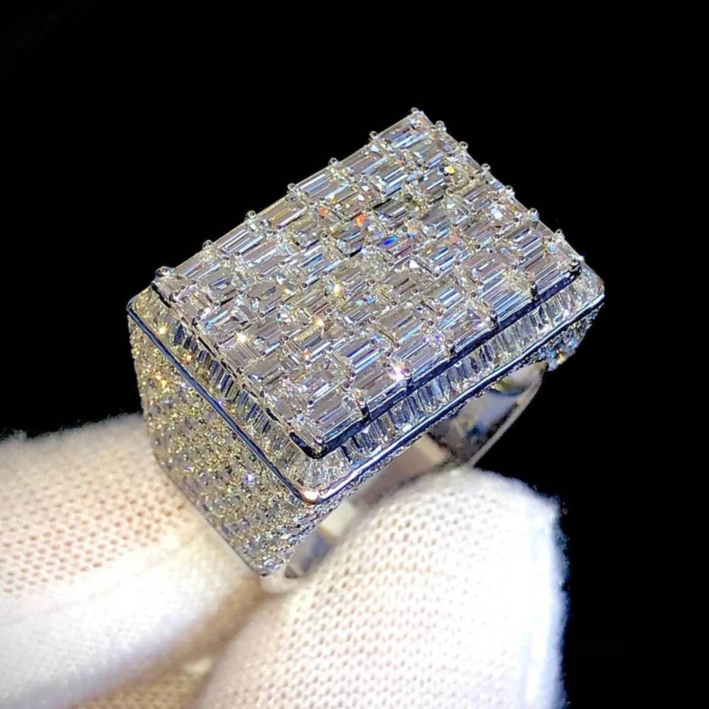 Baguette Diamond Ring 14k Solid Gold
