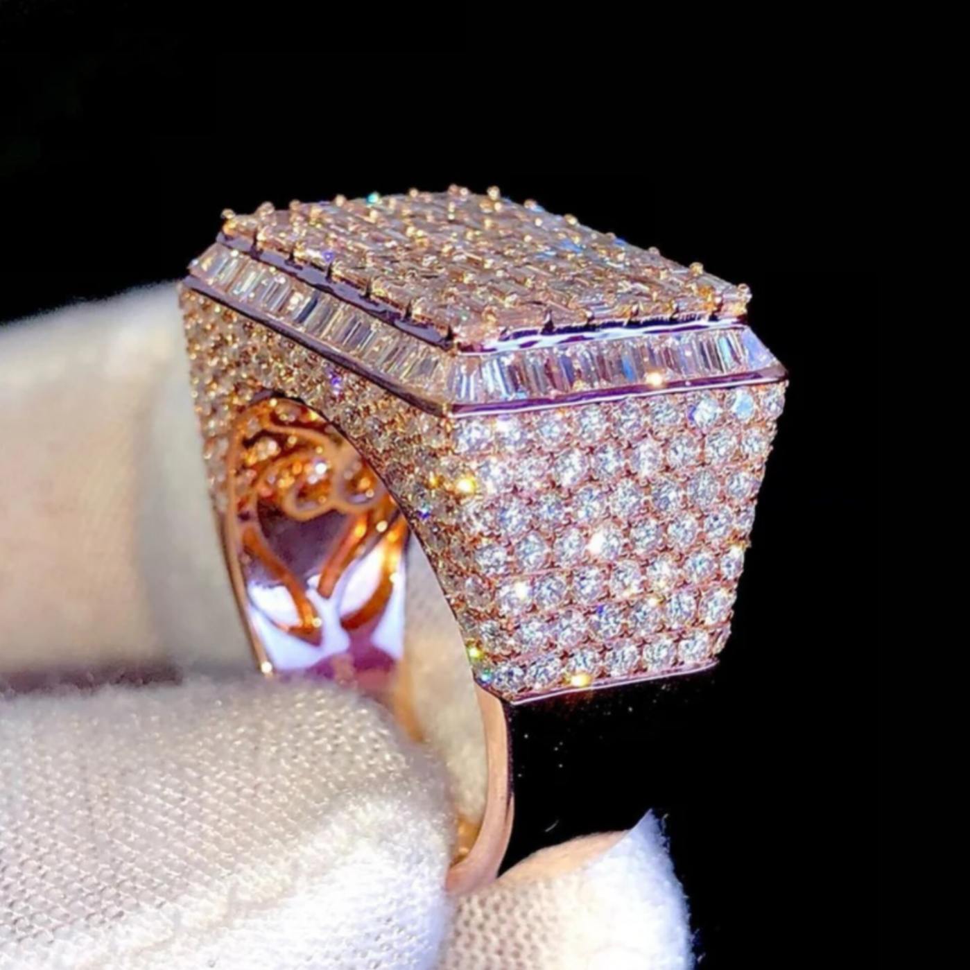 Baguette Diamond Ring 14k Solid Gold