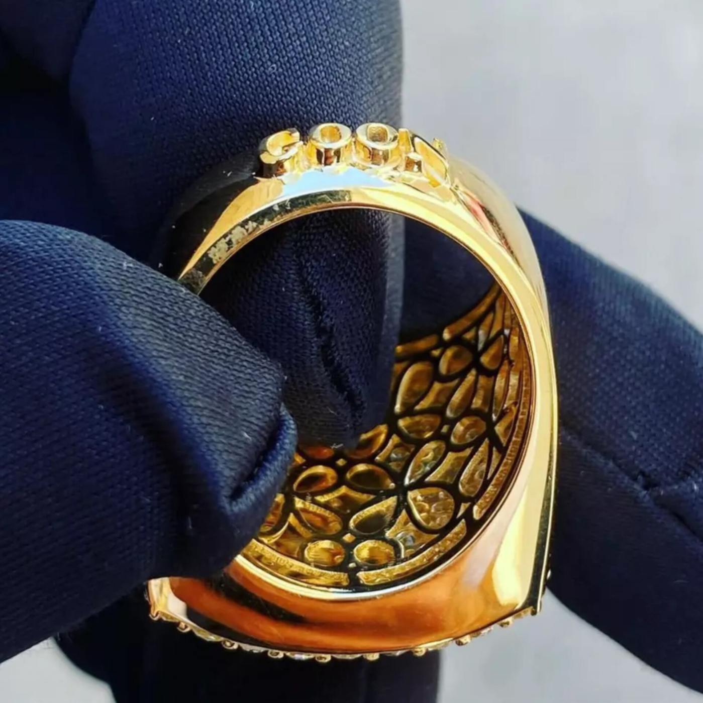 Custom Letter Diamond Ring 14k Solid Gold