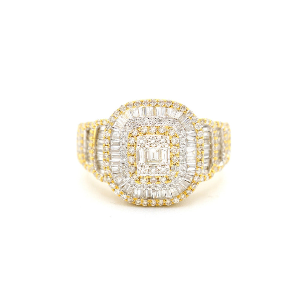 Men’s Baguette Diamond Ring 14k Solid Gold