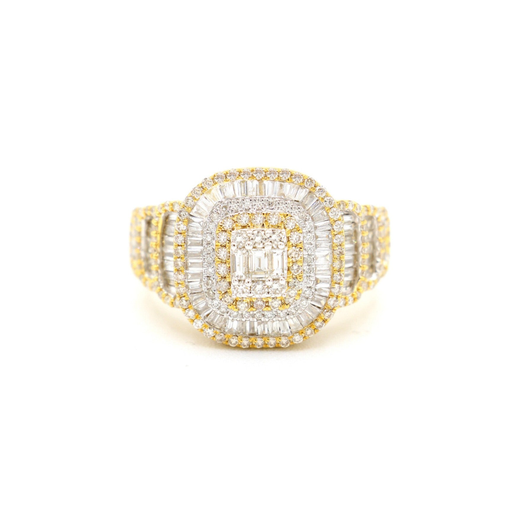 Men’s Baguette Diamond Ring 14k Solid Gold