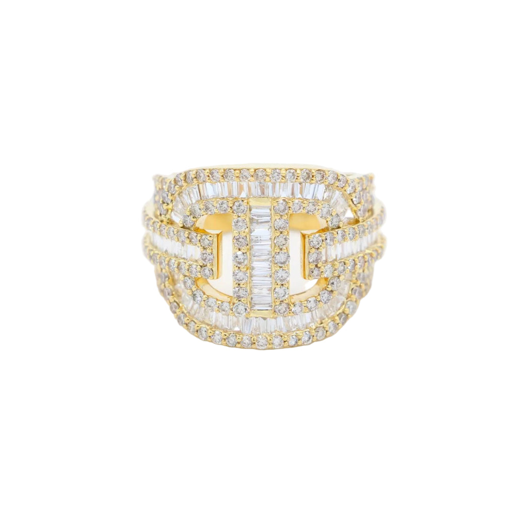 Cuban Diamond Ring 14k Solid Gold