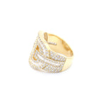 Cuban Diamond Ring 14k Solid Gold