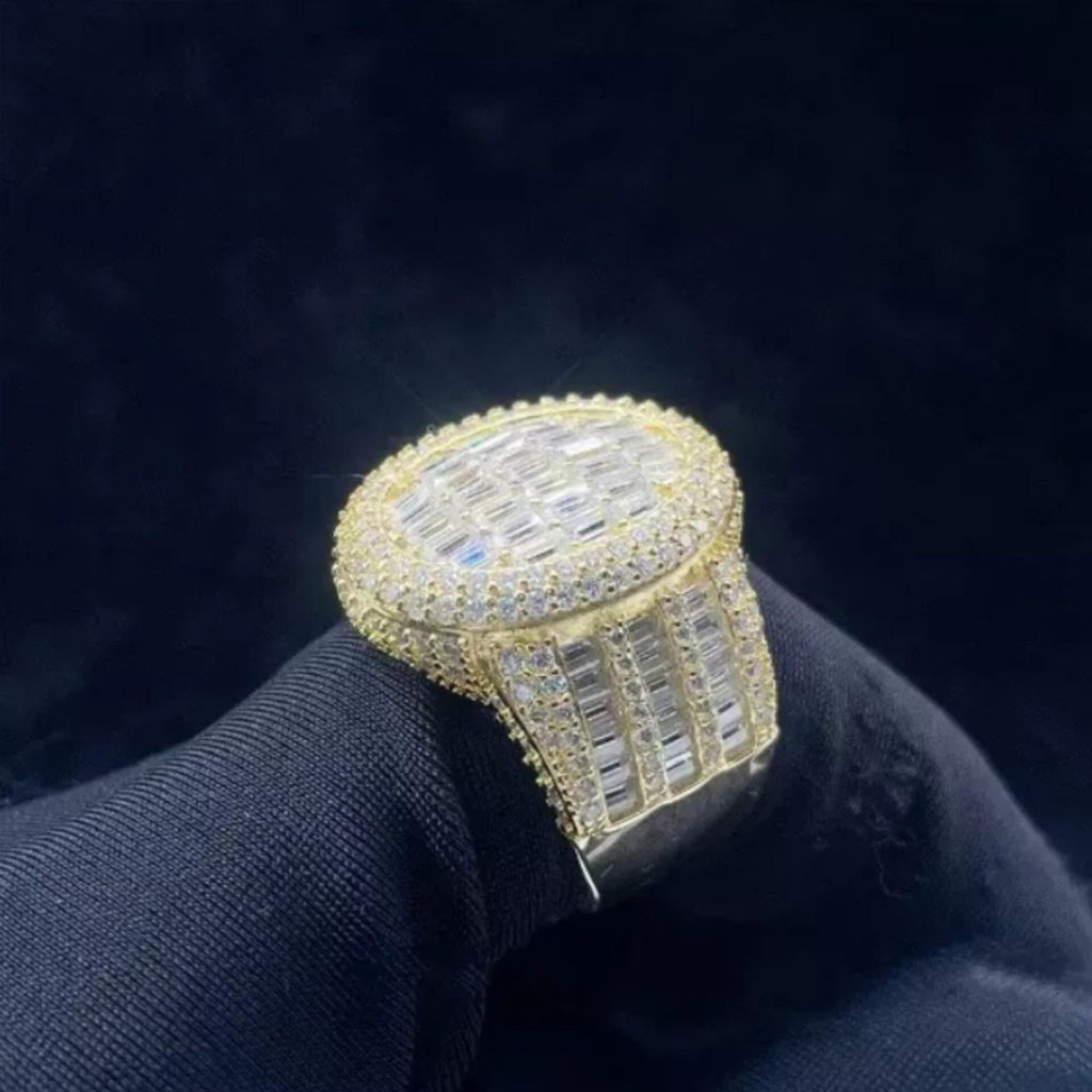 Unisex  Baguette Diamond Ring 14k Solid Gold