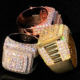 Iced Custom Men's Hip Hop Big Diamond Pinky Ring in Solid 925 Silver