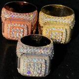 Iced Custom Men's Hip Hop Big Diamond Pinky Ring in Solid 925 Silver