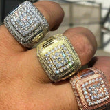 Iced Custom Men's Hip Hop Big Diamond Pinky Ring in Solid 925 Silver