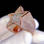 Star 14k solid gold Diamond Men’s Ring