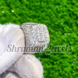 Cluster Diamond Men's Engagement Round Moissanite Ring