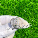 Cluster Diamond Men's Engagement Round Moissanite Ring