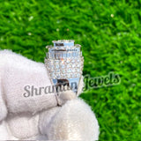 Cluster Diamond Men's Engagement Round Moissanite Ring