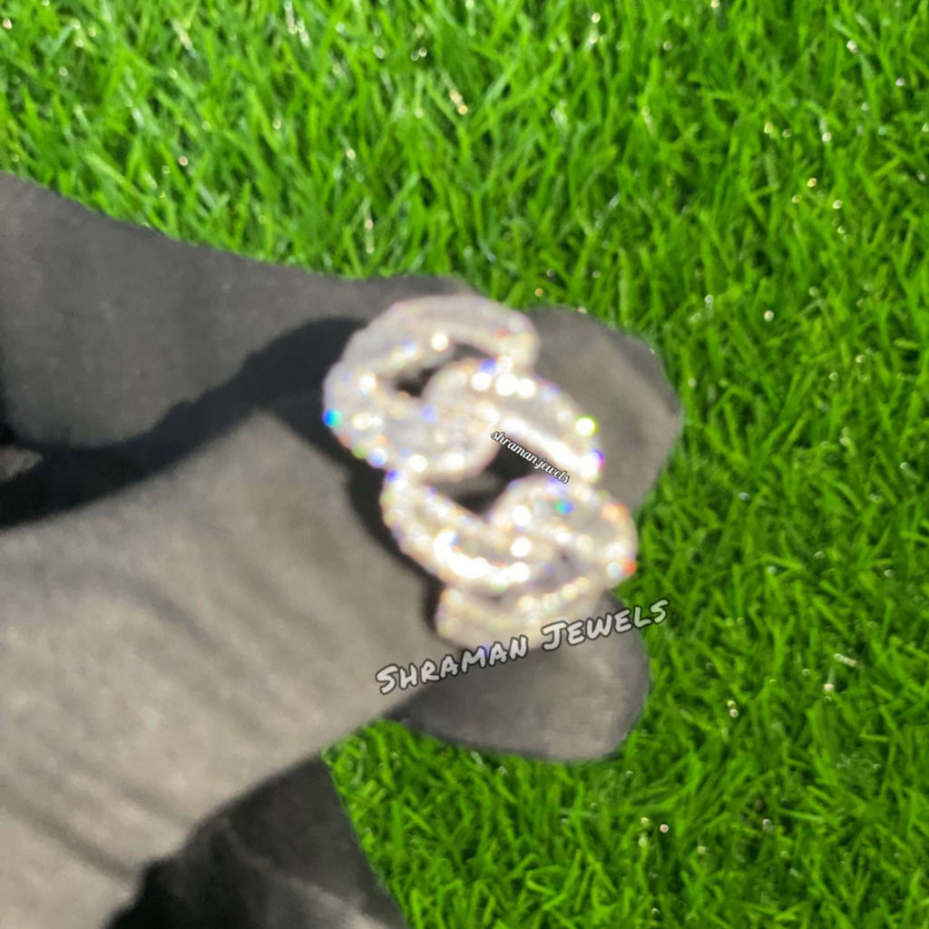 Cuban Diamond Ring 14k Solid Gold