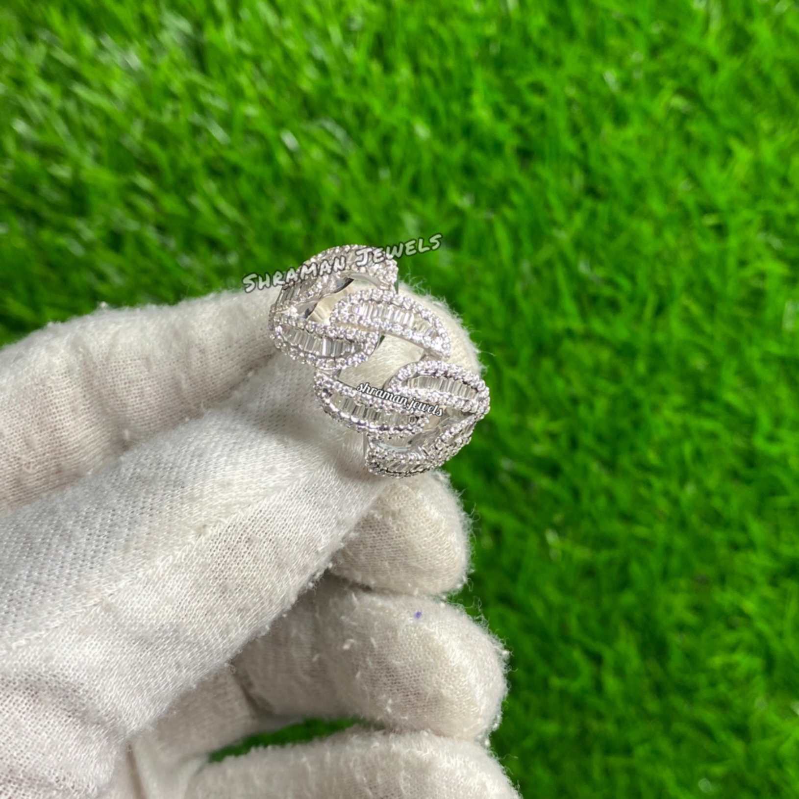 Cuban Diamond Ring 14k Solid Gold