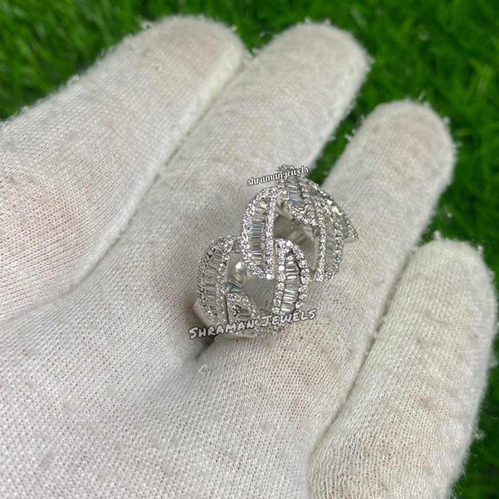 Cuban Diamond Ring 14k Solid Gold