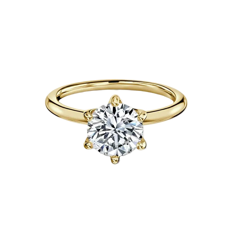Round Brilliant 6 Claw Engagement Ring