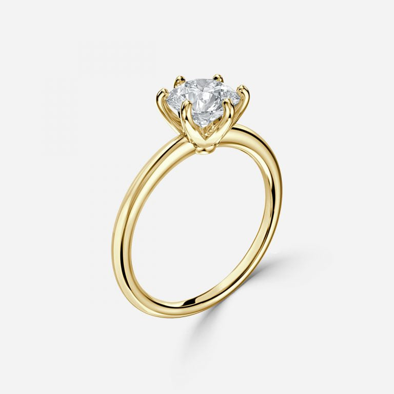 Round Brilliant 6 Claw Engagement Ring
