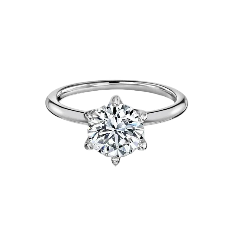 Round Brilliant 6 Claw Engagement Ring