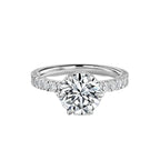 Round Cut Hidden Halo Engagement Ring