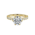 Round Cut Hidden Halo Engagement Ring