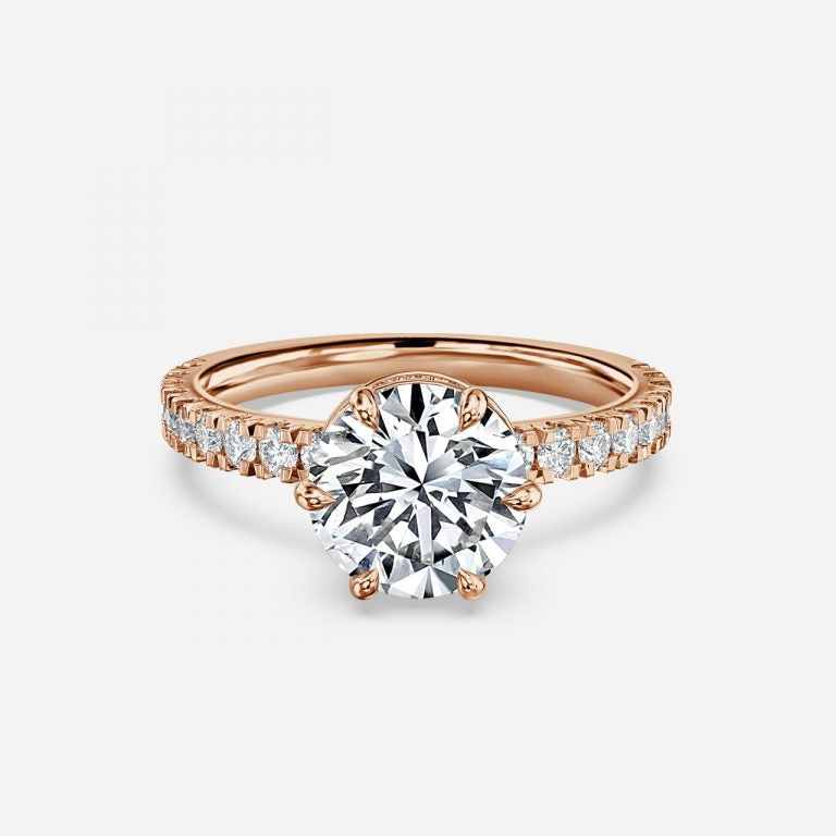 Round Cut Hidden Halo Engagement Ring
