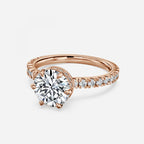 Round Cut Hidden Halo Engagement Ring