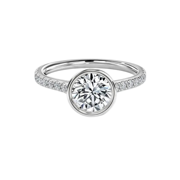 Round Bezel Engagement Ring